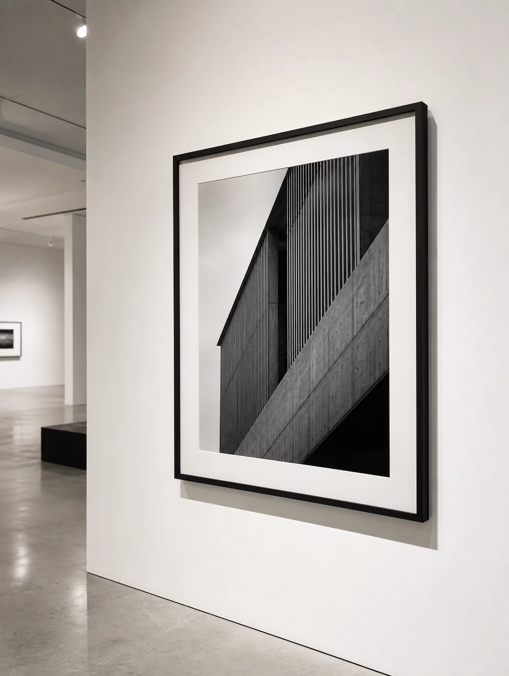 Gallery-grade fine art print of New Zealand mountains in a minimalist interior